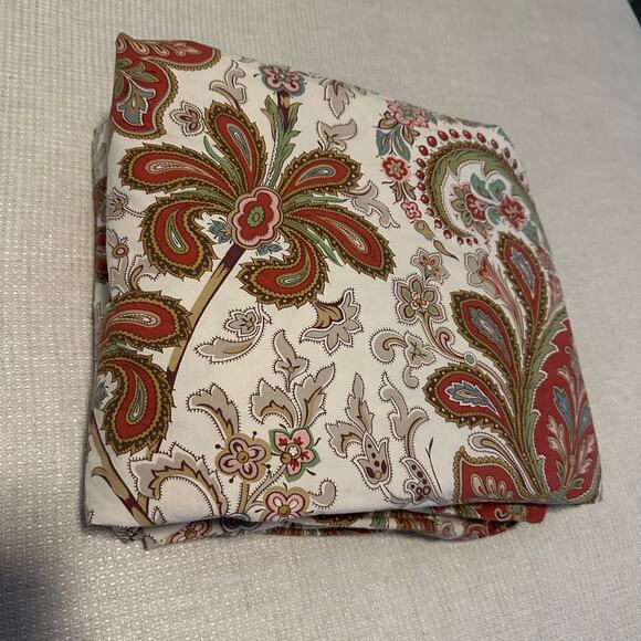 Pottery Barn Charlie Rust Paisley Floral Print Organic Duvet King Organic Cotton - Picture 1 of 8